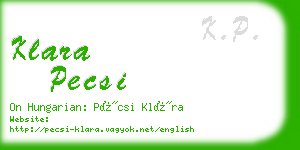 klara pecsi business card